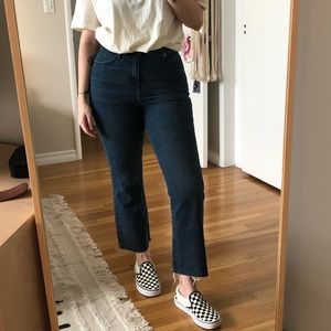 Indigo Cropped Kick Flare Dree Jeans